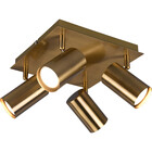 HLW LED LED Plafondspot - Trion Monla - GU10 Fitting - 4-lichts - Rond - Antiek Koper - Aluminium