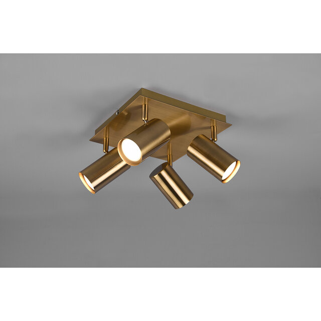 HLW LED LED Ceiling Spotlight - Trion Monla - GU10 Fitting - 4 Lights - Round - Antique Copper - Aluminum HLW LED LED Ceiling Spotlight - Trion Monla - GU10 Fitting - 4 Lights - Round - Antique Copper - Aluminum