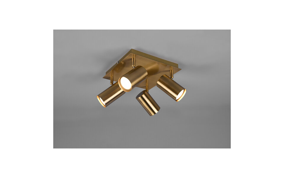 HLW LED LED Ceiling Spotlight - Trion Monla - GU10 Fitting - 4 Lights - Round - Antique Copper - Aluminum HLW LED LED Ceiling Spotlight - Trion Monla - GU10 Fitting - 4 Lights - Round - Antique Copper - Aluminum