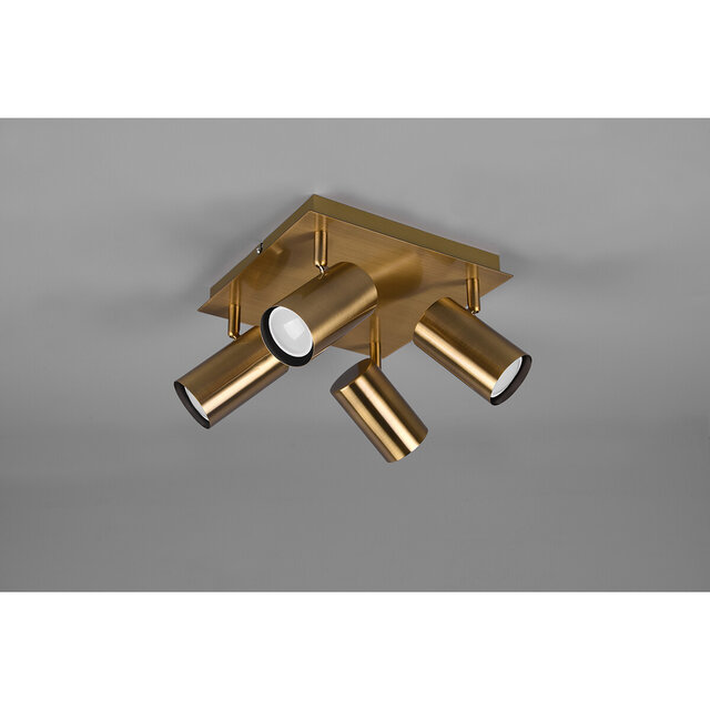 HLW LED LED Ceiling Spotlight - Trion Monla - GU10 Fitting - 4 Lights - Round - Antique Copper - Aluminum HLW LED LED Ceiling Spotlight - Trion Monla - GU10 Fitting - 4 Lights - Round - Antique Copper - Aluminum