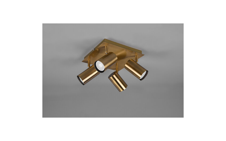 HLW LED LED Ceiling Spotlight - Trion Monla - GU10 Fitting - 4 Lights - Round - Antique Copper - Aluminum HLW LED LED Ceiling Spotlight - Trion Monla - GU10 Fitting - 4 Lights - Round - Antique Copper - Aluminum