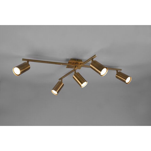 HLW LED LED Ceiling Spotlight - Trion Monla - GU10 Fitting - 6 Lights - Round - Antique Copper - Aluminum HLW LED LED Ceiling Spotlight - Trion Monla - GU10 Fitting - 6 Lights - Round - Antique Copper - Aluminum