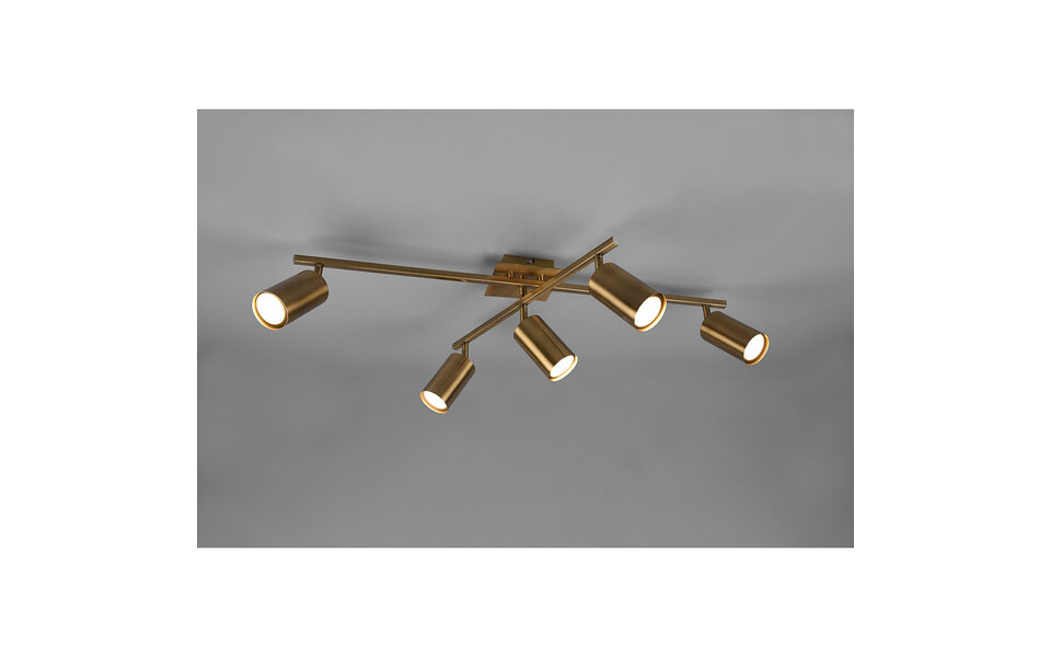 HLW LED LED Plafondspot - Trion Monla - GU10 Fitting - 6-lichts - Rond - Antiek Koper - Aluminium