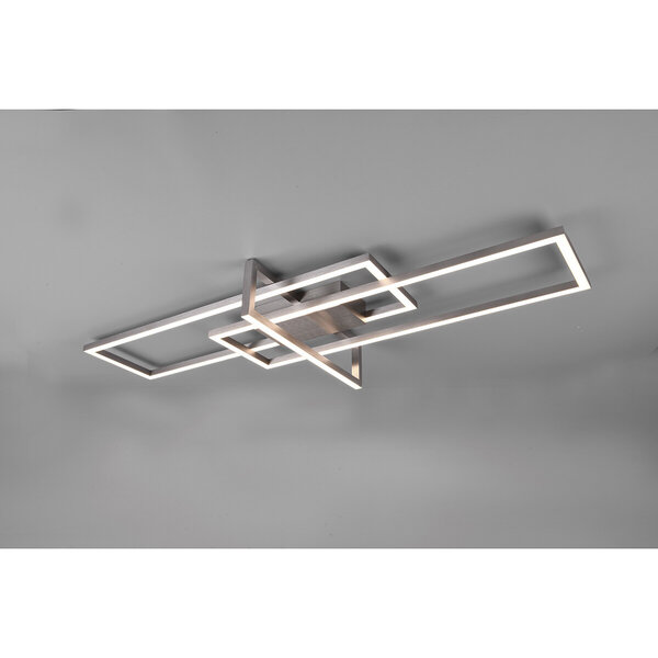 HLW LED LED Plafondlamp - Plafondverlichting - Trion Salana - 34W - Warm Wit 3000K - Dimbaar - Rechthoek - Mat Nikkel - Aluminium HLW LED LED Plafondlamp - Plafondverlichting - Trion Salana - 34W - Warm Wit 3000K - Dimbaar - Rechthoek - Mat Nikkel - Aluminium