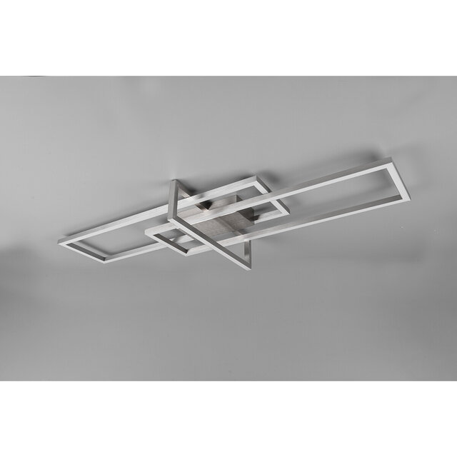 HLW LED LED Ceiling Lamp - Ceiling Lighting - Trion Salana - 34W - Warm White 3000K - Dimmable - Rectangular - Matte Nickel - Aluminum HLW LED LED Ceiling Lamp - Ceiling Lighting - Trion Salana - 34W - Warm White 3000K - Dimmable - Rectangular - Matte Nickel - Aluminum