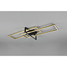 HLW LED LED Ceiling Lamp - Ceiling Lighting - Trion Salana - 34W - Warm White 3000K - Dimmable - Rectangle - Matte Black/Gold - Aluminum