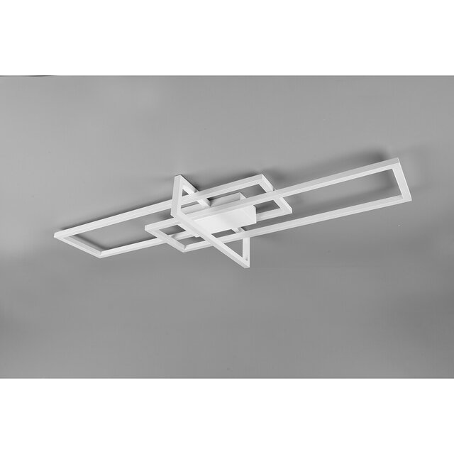 HLW LED LED Ceiling Light - Ceiling Lighting - Trion Salana - 34W - Natural White 4000K - Dimmable - Rectangle - Matte White - Aluminum