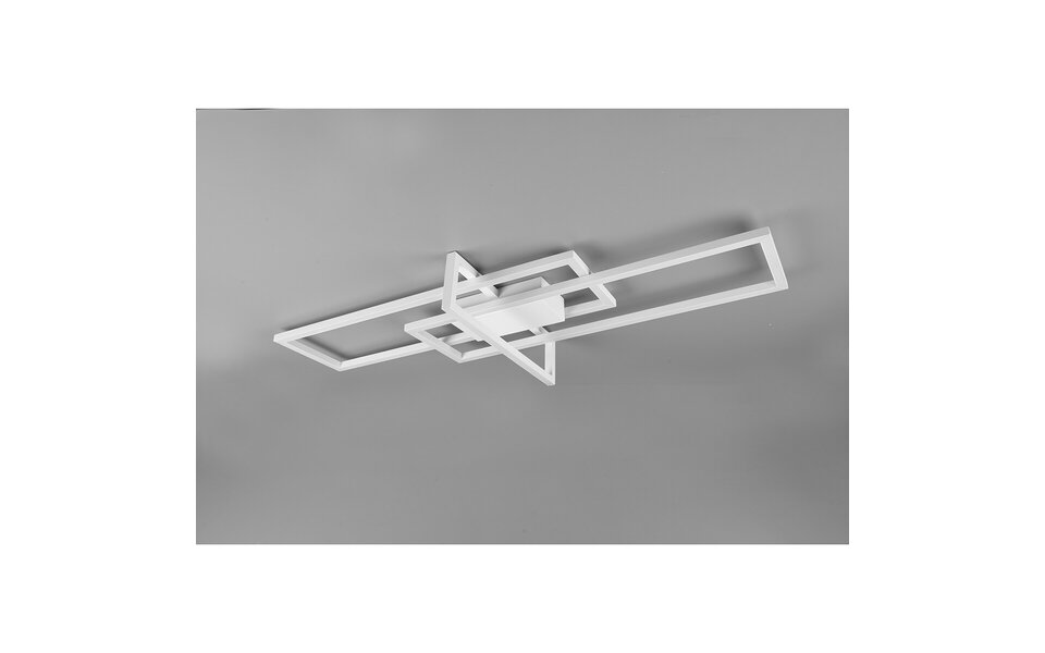 HLW LED LED Ceiling Light - Ceiling Lighting - Trion Salana - 34W - Natural White 4000K - Dimmable - Rectangle - Matte White - Aluminum