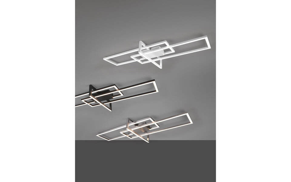 HLW LED LED Ceiling Light - Ceiling Lighting - Trion Salana - 34W - Natural White 4000K - Dimmable - Rectangle - Matte White - Aluminum