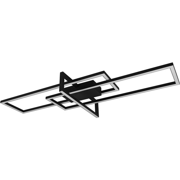 HLW LED LED Plafondlamp - Plafondverlichting - Trion Salana - 34W - Warm Wit 3000K - Dimbaar - Rechthoek - Mat Zwart - Aluminium HLW LED LED Plafondlamp - Plafondverlichting - Trion Salana - 34W - Warm Wit 3000K - Dimbaar - Rechthoek - Mat Zwart - Aluminium