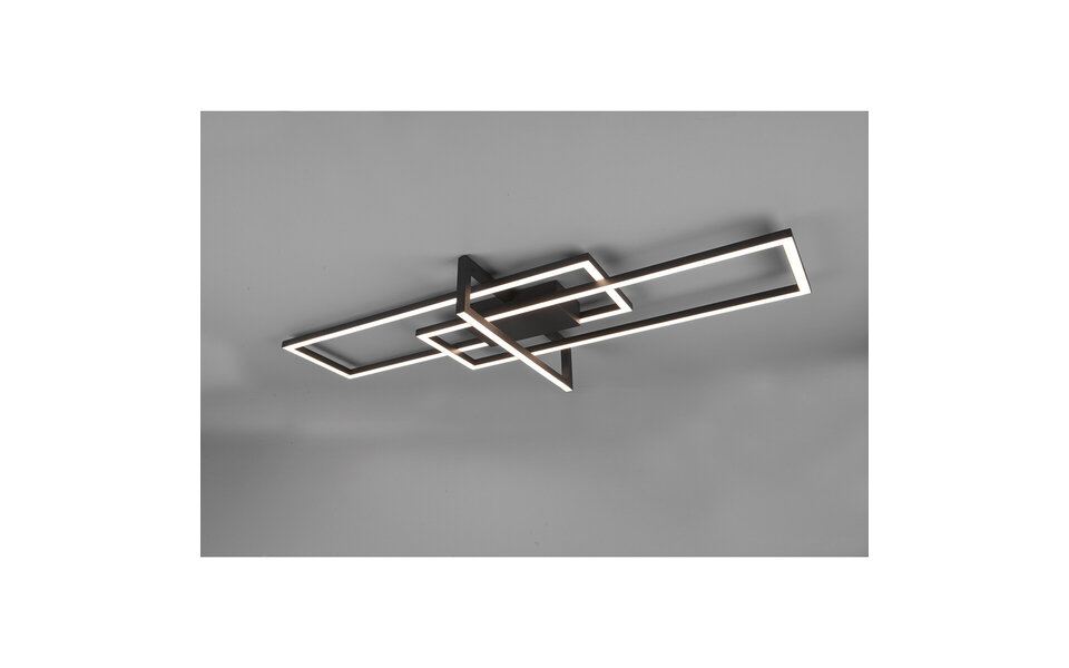 HLW LED LED Plafondlamp - Plafondverlichting - Trion Salana - 34W - Warm Wit 3000K - Dimbaar - Rechthoek - Mat Zwart - Aluminium HLW LED LED Plafondlamp - Plafondverlichting - Trion Salana - 34W - Warm Wit 3000K - Dimbaar - Rechthoek - Mat Zwart - Aluminium