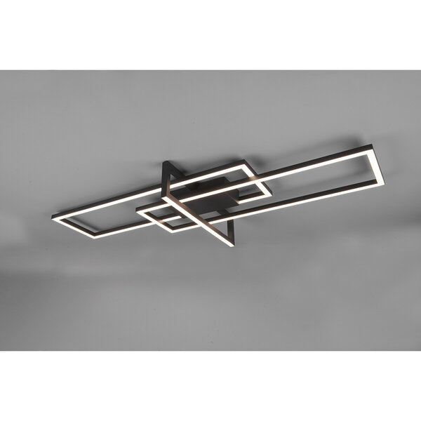 HLW LED LED Plafondlamp - Plafondverlichting - Trion Salana - 34W - Warm Wit 3000K - Dimbaar - Rechthoek - Mat Zwart - Aluminium HLW LED LED Plafondlamp - Plafondverlichting - Trion Salana - 34W - Warm Wit 3000K - Dimbaar - Rechthoek - Mat Zwart - Aluminium