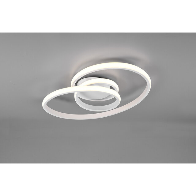 HLW LED LED Ceiling Lamp - Ceiling Lighting - Trion Sonso - 18.5W - Natural White 4000K - Dimmable - Round - Matte White - Aluminum