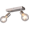 LED plafondspot Trion Zuncka 2-lichts Mat Nikkel E27 Binnenverlichting