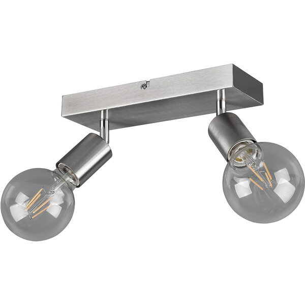 HLW LED LED Plafondspot - Trion Zuncka - E27 Fitting - 2-lichts - Rechthoek - Mat Nikkel - Aluminium HLW LED LED Plafondspot - Trion Zuncka - E27 Fitting - 2-lichts - Rechthoek - Mat Nikkel - Aluminium