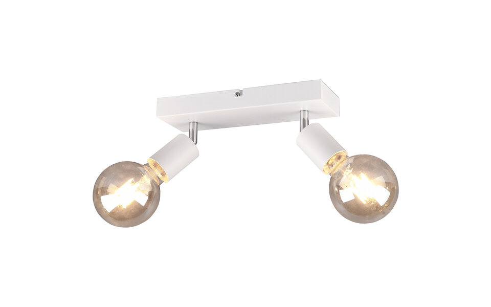 HLW LED LED Ceiling Spotlight - Trion Zuncka - E27 Fitting - 2-light - Rectangular - Matte White - Aluminum HLW LED LED Ceiling Spotlight - Trion Zuncka - E27 Fitting - 2-light - Rectangular - Matte White - Aluminum