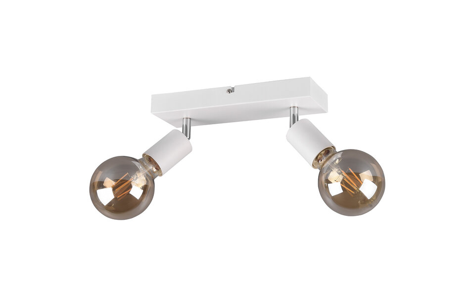 HLW LED LED Plafondspot - Trion Zuncka - E27 Fitting - 2-lichts - Rechthoek - Mat Wit - Aluminium
