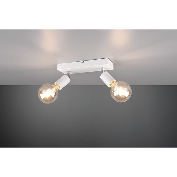 HLW LED LED Plafondspot - Trion Zuncka - E27 Fitting - 2-lichts - Rechthoek - Mat Wit - Aluminium HLW LED LED Plafondspot - Trion Zuncka - E27 Fitting - 2-lichts - Rechthoek - Mat Wit - Aluminium