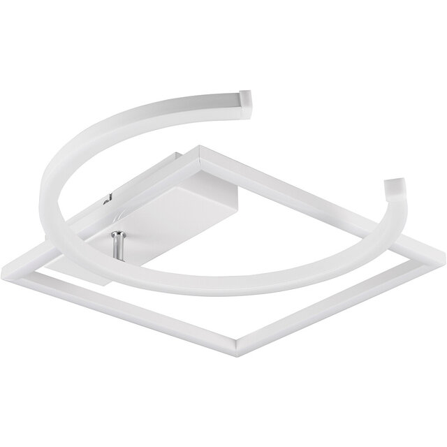 HLW LED LED Ceiling Lamp - Ceiling Lighting - Trion Pivacci - 23.5W - Natural White 4000K - Dimmable - Square - Matte White - Aluminum