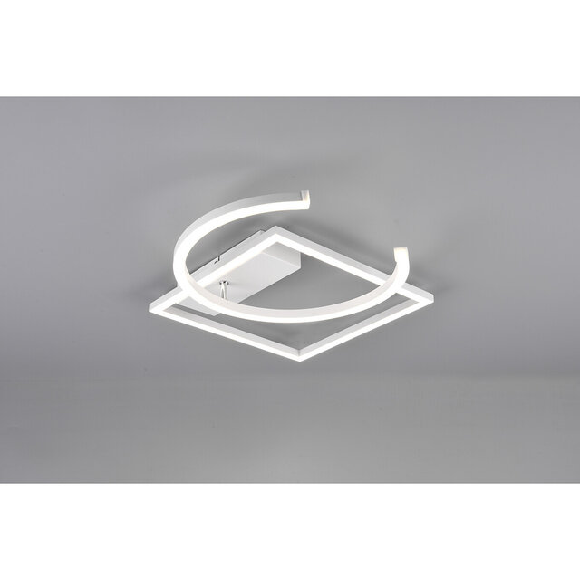 HLW LED LED Ceiling Lamp - Ceiling Lighting - Trion Pivacci - 23.5W - Natural White 4000K - Dimmable - Square - Matte White - Aluminum