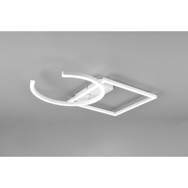 HLW LED LED Ceiling Lamp - Ceiling Lighting - Trion Pivacci - 23.5W - Natural White 4000K - Dimmable - Square - Matte White - Aluminum