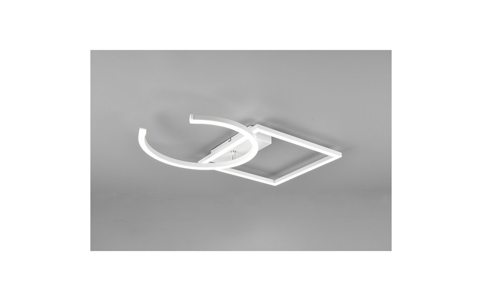HLW LED LED Ceiling Lamp - Ceiling Lighting - Trion Pivacci - 23.5W - Natural White 4000K - Dimmable - Square - Matte White - Aluminum