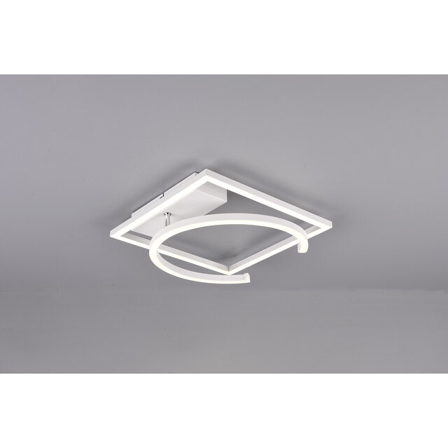 HLW LED LED Ceiling Lamp - Ceiling Lighting - Trion Pivacci - 23.5W - Natural White 4000K - Dimmable - Square - Matte White - Aluminum