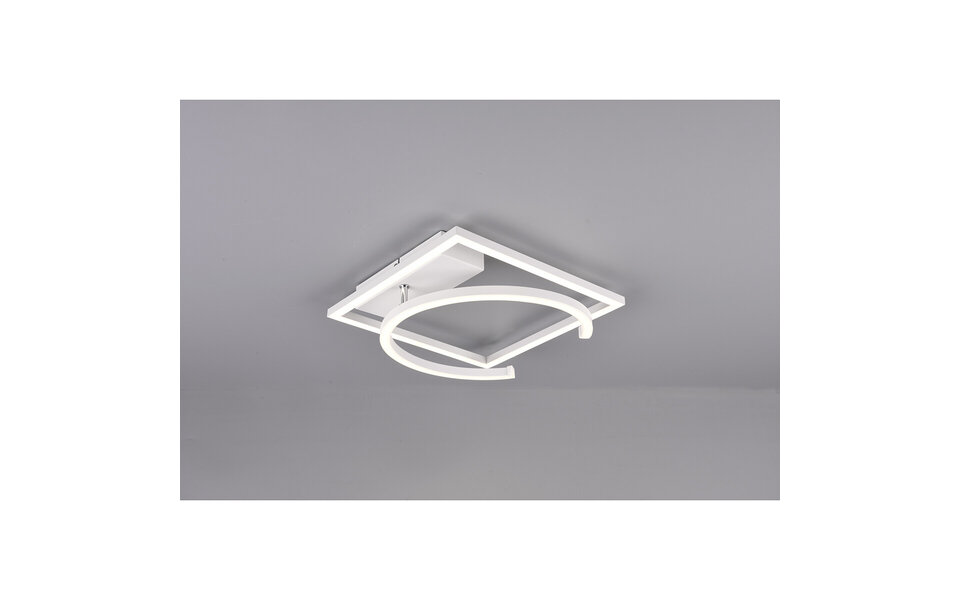 HLW LED LED Ceiling Lamp - Ceiling Lighting - Trion Pivacci - 23.5W - Natural White 4000K - Dimmable - Square - Matte White - Aluminum
