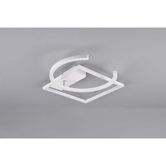 HLW LED LED Ceiling Lamp - Ceiling Lighting - Trion Pivacci - 23.5W - Natural White 4000K - Dimmable - Square - Matte White - Aluminum