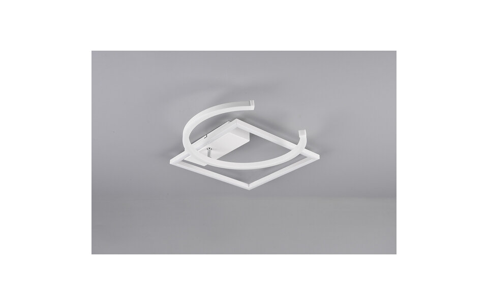 HLW LED LED Ceiling Lamp - Ceiling Lighting - Trion Pivacci - 23.5W - Natural White 4000K - Dimmable - Square - Matte White - Aluminum