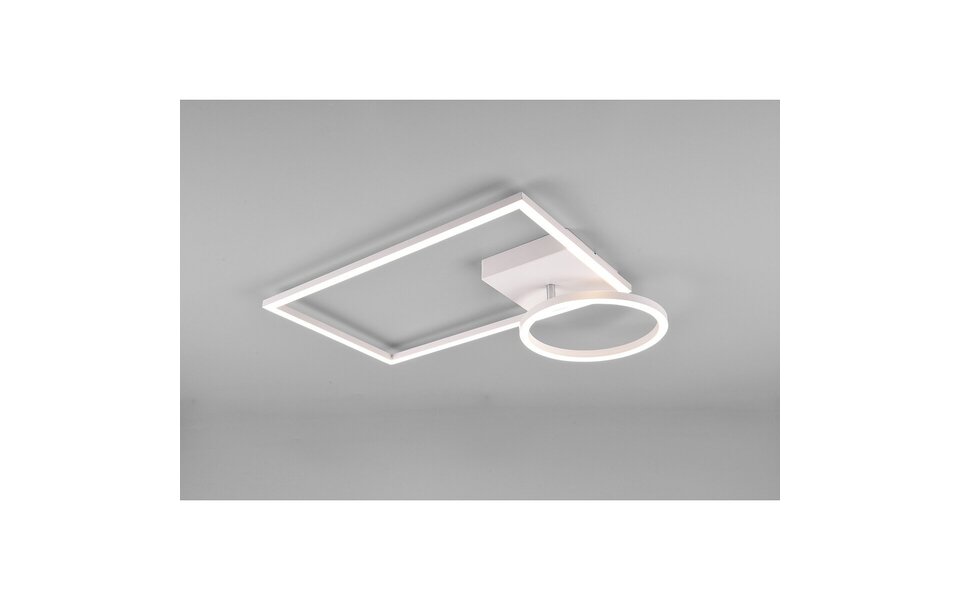 HLW LED LED Ceiling Light - Ceiling Lighting - Trion Viyona - 24W - Natural White 4000K - Dimmable - Rectangular - Matte White - Aluminum