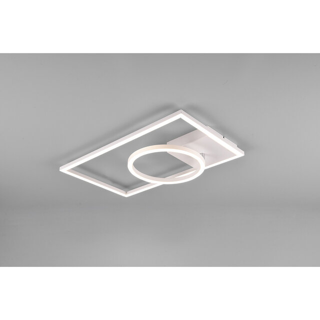 HLW LED LED Plafondlamp - Plafondverlichting - Trion Viyona - 24W - Natuurlijk Wit 4000K - Dimbaar - Rechthoek - Mat Wit - Aluminium
