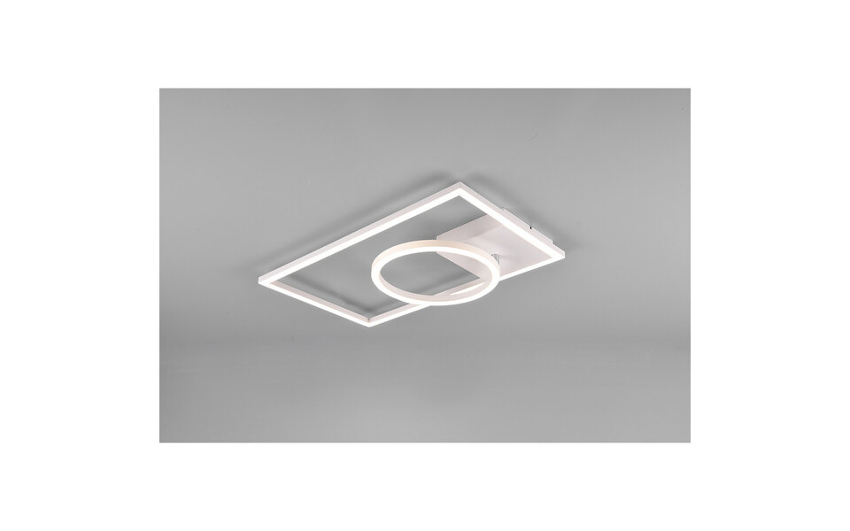 HLW LED LED Ceiling Light - Ceiling Lighting - Trion Viyona - 24W - Natural White 4000K - Dimmable - Rectangular - Matte White - Aluminum