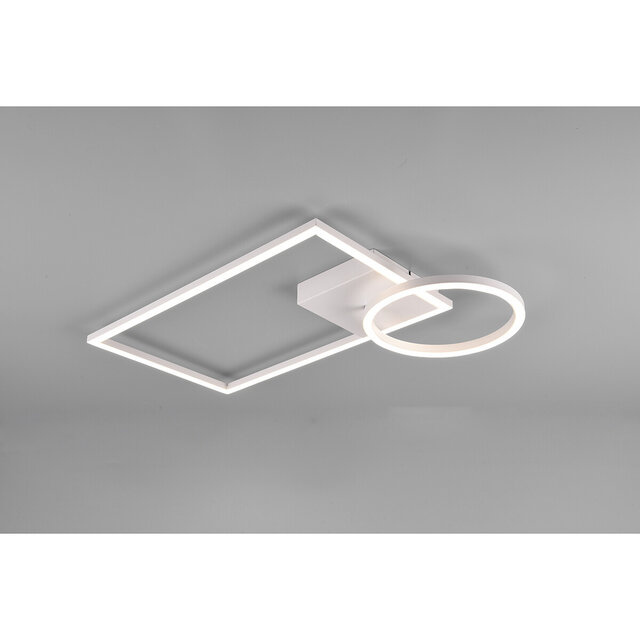 HLW LED LED Plafondlamp - Plafondverlichting - Trion Viyona - 24W - Natuurlijk Wit 4000K - Dimbaar - Rechthoek - Mat Wit - Aluminium