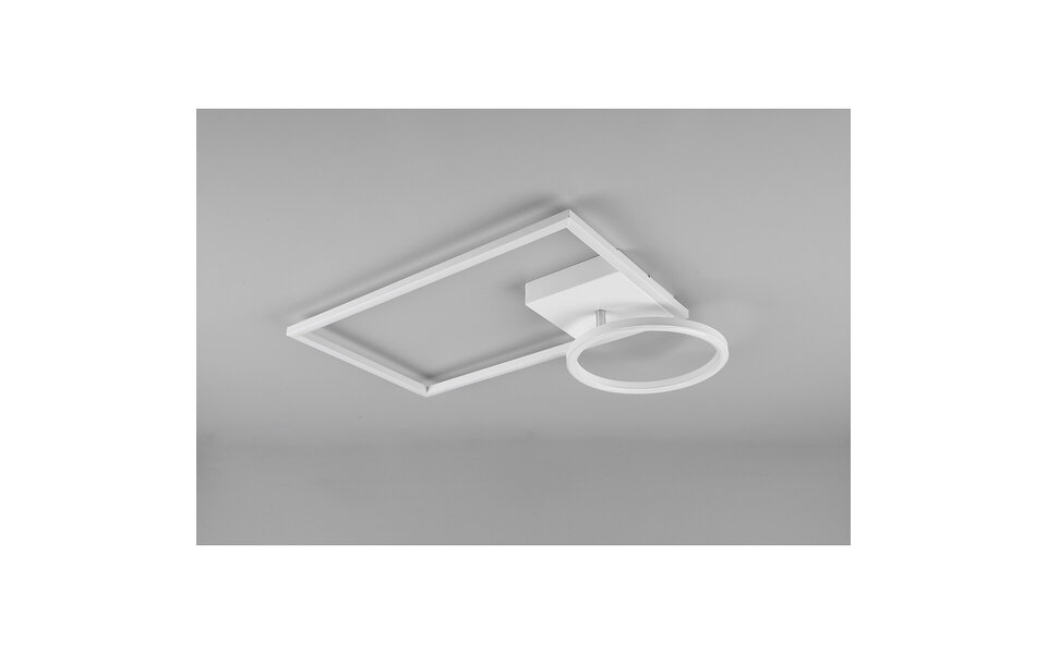 HLW LED LED Plafondlamp - Plafondverlichting - Trion Viyona - 24W - Natuurlijk Wit 4000K - Dimbaar - Rechthoek - Mat Wit - Aluminium