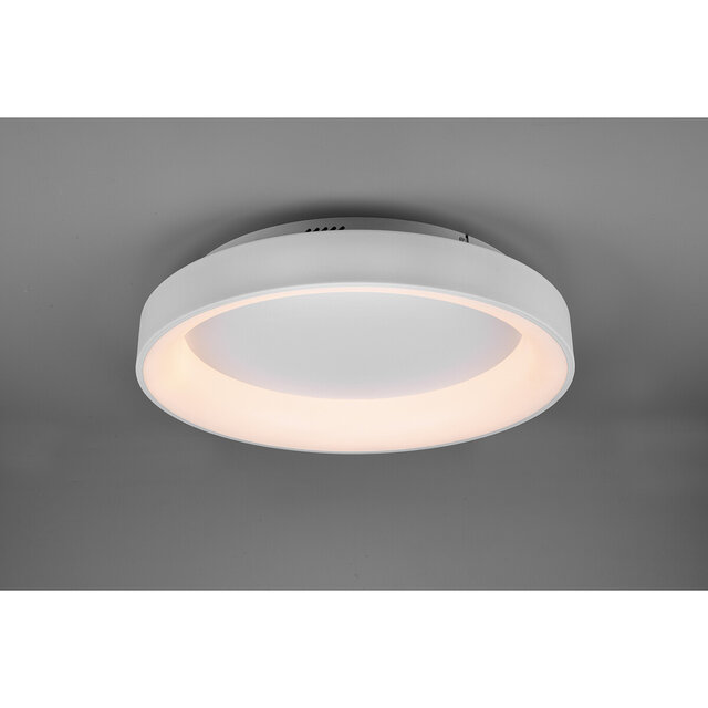 HLW LED LED Plafondlamp - Plafondverlichting - Trion Gurano - 48W - Aanpasbare Kleur - Afstandsbediening - Dimbaar - Rond - Mat Wit - Aluminium