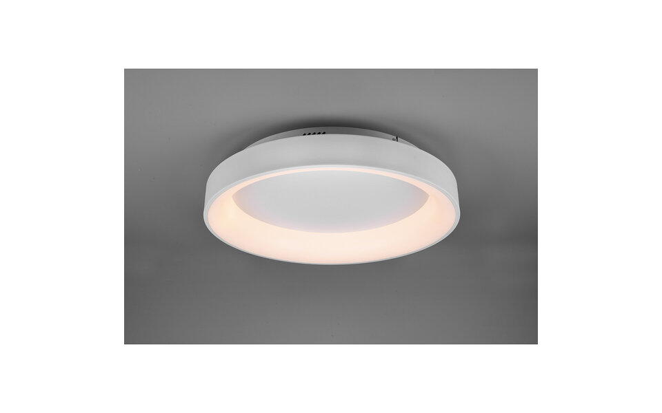 HLW LED LED Plafondlamp - Plafondverlichting - Trion Gurano - 48W - Aanpasbare Kleur - Afstandsbediening - Dimbaar - Rond - Mat Wit - Aluminium