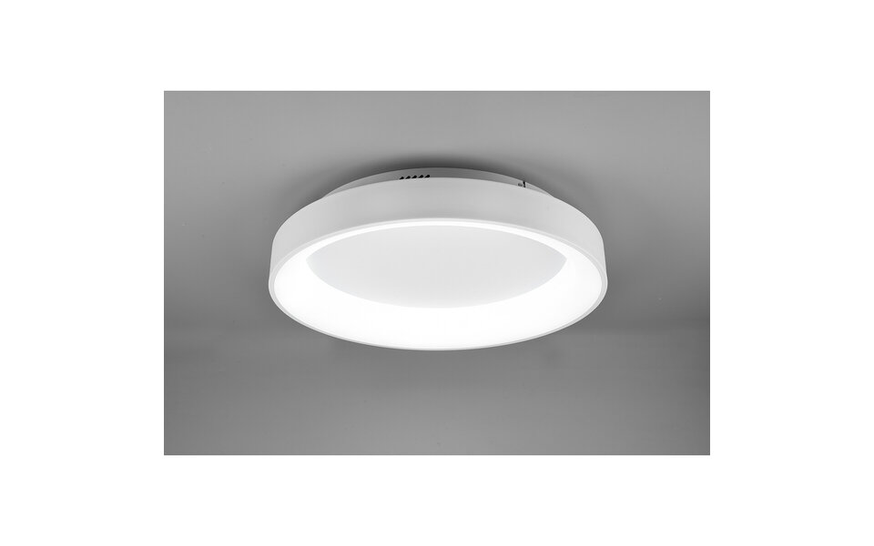 HLW LED LED Plafondlamp - Plafondverlichting - Trion Gurano - 48W - Aanpasbare Kleur - Afstandsbediening - Dimbaar - Rond - Mat Wit - Aluminium