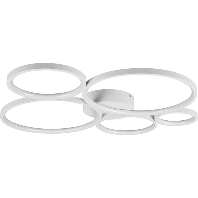 HLW LED LED Ceiling Light - Trion Rondy - 49W - Warm White 3000K - Dimmable - Round - Matte White - Aluminum