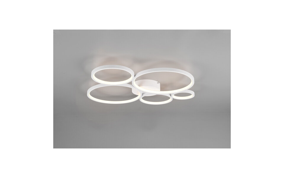 HLW LED LED Ceiling Light - Trion Rondy - 49W - Warm White 3000K - Dimmable - Round - Matte White - Aluminum