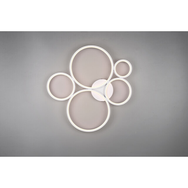 HLW LED LED Plafondlamp - Trion Rondy - 49W - Warm Wit 3000K - Dimbaar - Rond - Mat Wit - Aluminium
