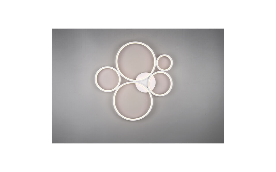HLW LED LED Ceiling Light - Trion Rondy - 49W - Warm White 3000K - Dimmable - Round - Matte White - Aluminum