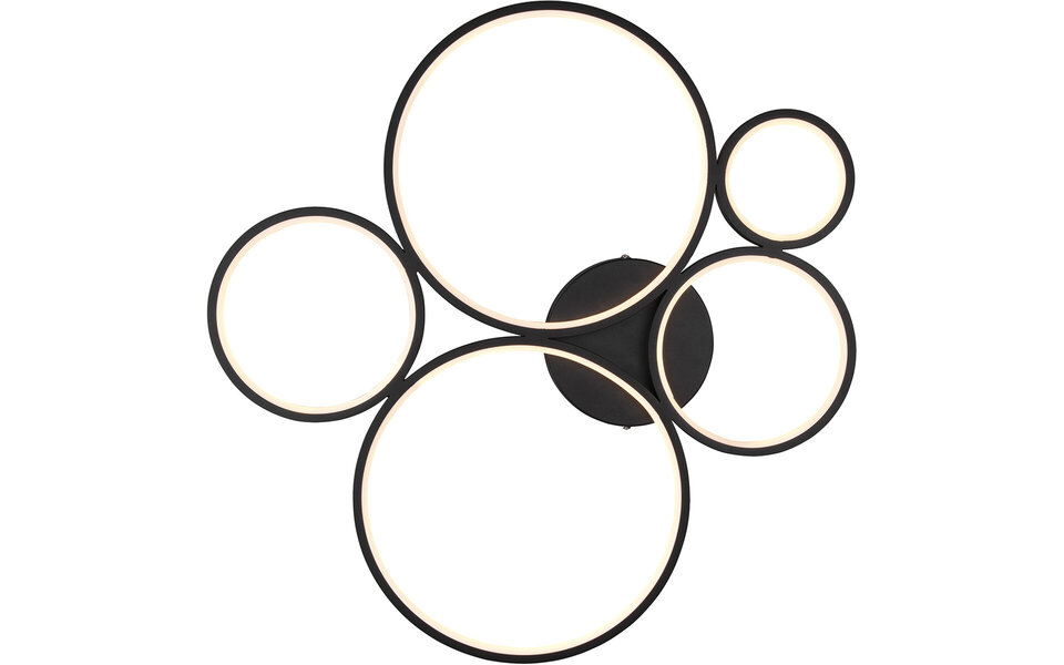 HLW LED LED Ceiling Light - Trion Rondy - 49W - Warm White 3000K - Dimmable - Round - Matte Black - Aluminum HLW LED LED Ceiling Light - Trion Rondy - 49W - Warm White 3000K - Dimmable - Round - Matte Black - Aluminum