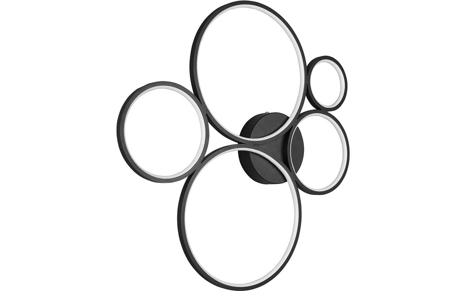 HLW LED LED Plafondlamp - Trion Rondy - 49W - Warm Wit 3000K - Dimbaar - Rond - Mat Zwart - Aluminium