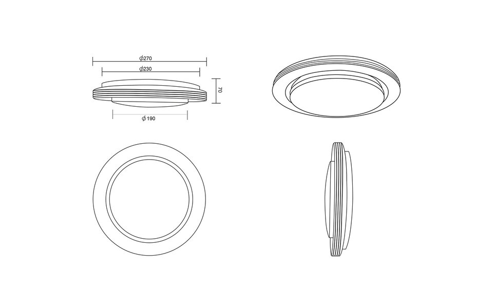 HLW LED LED Ceiling Lamp - Ceiling Lighting - Trion Atras - 10.5W - Adjustable Color - Remote Control - Dimmable - Star Light - Round - Matte White - Plastic
