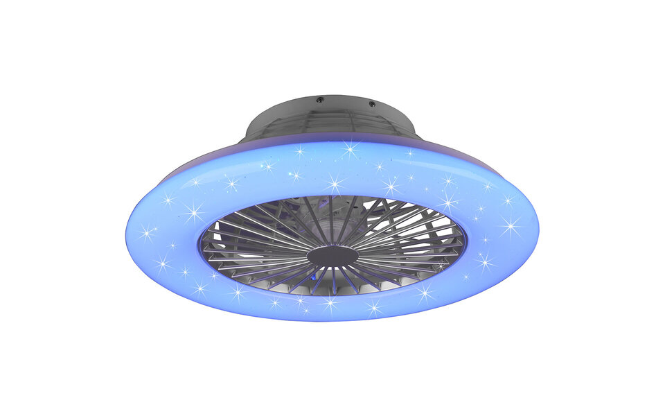 HLW LED LED Plafondlamp met Ventilator - Plafondventilator - Trion Romina - 39W - Aanpasbare Kleur - Afstandsbediening - RGBW - Dimbaar - Rond - Mat Titaan - Kunststof HLW LED LED Plafondlamp met Ventilator - Plafondventilator - Trion Romina - 39W - Aanpasbare Kleur - Afstandsbediening - RGBW - Dimbaar - Rond - Mat Titaan - Kunststof