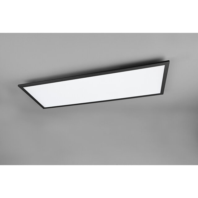 HLW LED LED Plafondlamp - Plafondverlichting - Trion Tirus - 34W - Aanpasbare Kleur - Afstandsbediening - Dimbaar - Rechthoek - Mat Zwart - Aluminium HLW LED LED Plafondlamp - Plafondverlichting - Trion Tirus - 34W - Aanpasbare Kleur - Afstandsbediening - Dimbaar - Rechthoek - Mat Zwart - Aluminium