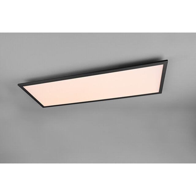 HLW LED LED Ceiling Light - Ceiling Lighting - Trion Tirus - 34W - Adjustable Color - Remote Control - Dimmable - Rectangular - Matte Black - Aluminum