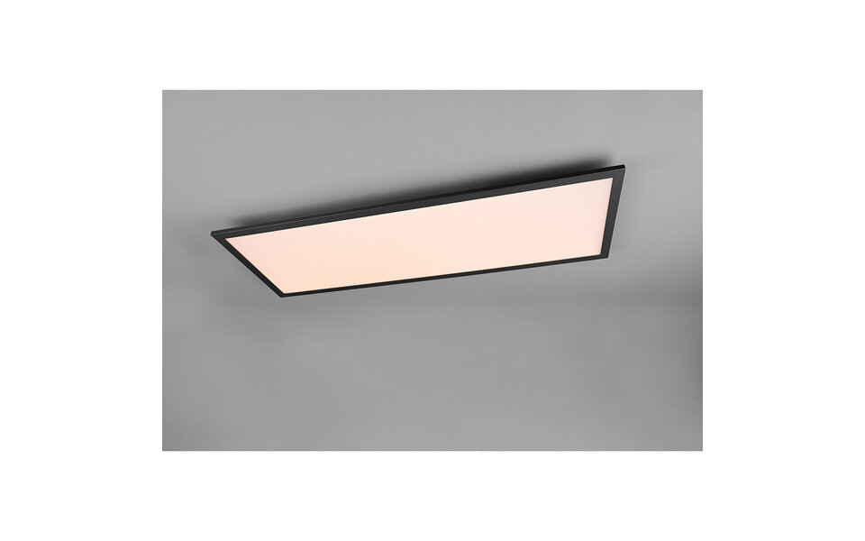 HLW LED LED Ceiling Light - Ceiling Lighting - Trion Tirus - 34W - Adjustable Color - Remote Control - Dimmable - Rectangular - Matte Black - Aluminum