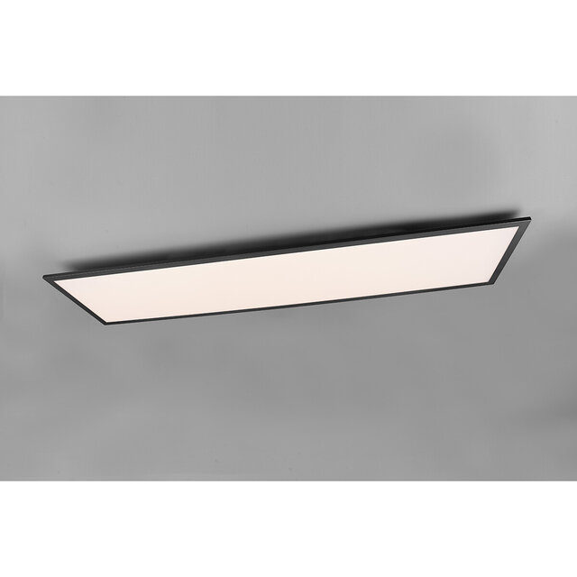HLW LED LED Plafondlamp - Plafondverlichting - Trion Tirus XL - 34W - Aanpasbare Kleur - Afstandsbediening - Dimbaar - Rechthoek - Mat Zwart - Aluminium